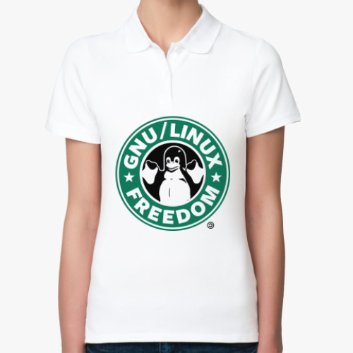 Женская рубашка поло GNU Linux Freedom