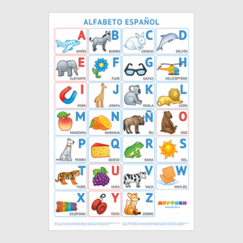 Постер Испанский алфавит Муртики