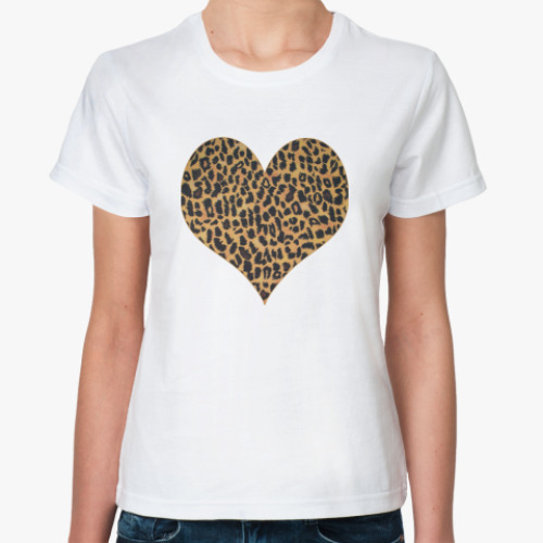 Классическая футболка  LEOPARD HEART