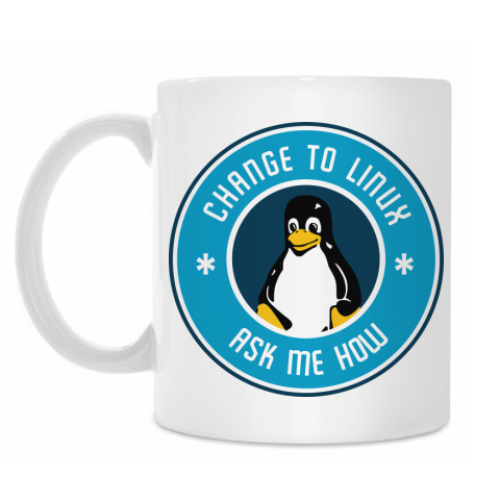 Кружка Change to Linux пингвин Tux