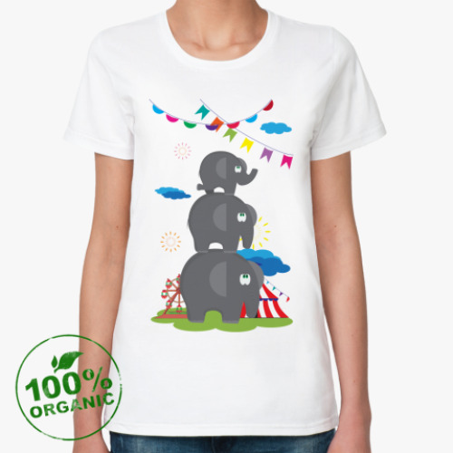 Женская футболка из органик-хлопка Три слона