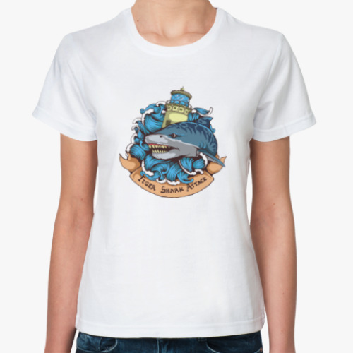 Классическая футболка Море. Акула.