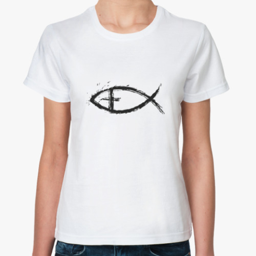 Классическая футболка христианская рыбка