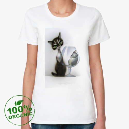 Женская футболка из органик-хлопка Котэ и мышь