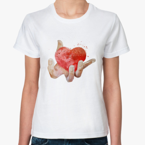 Классическая футболка Сердце в руке, heart in hand