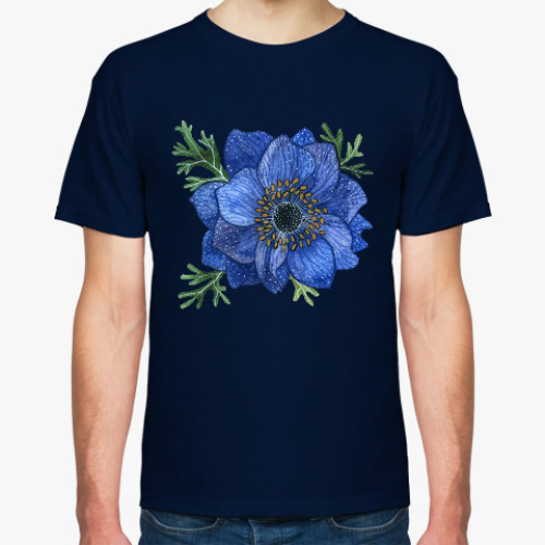 Футболка Синий цветок анемоны