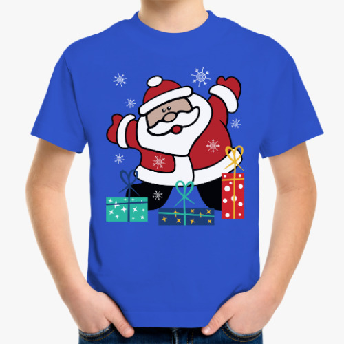 Детская футболка Дед Мороз с подарками