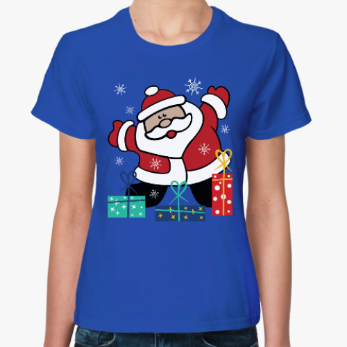 Женская футболка Дед Мороз с подарками