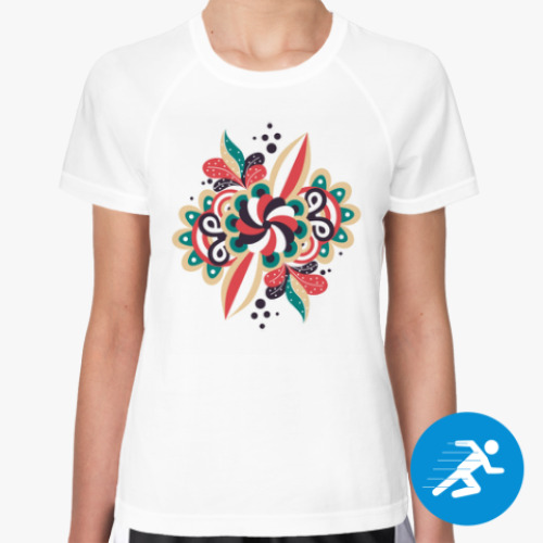 Женская спортивная футболка Абстрактный цветочный узор