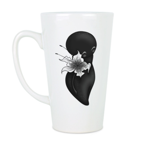 Чашка Латте Тень с цветочком