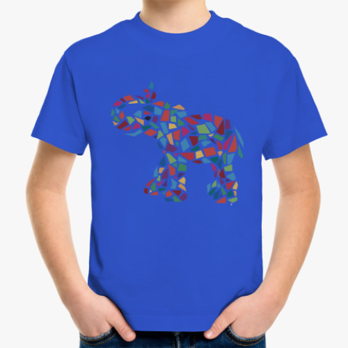 Детская футболка Слон - мозаика