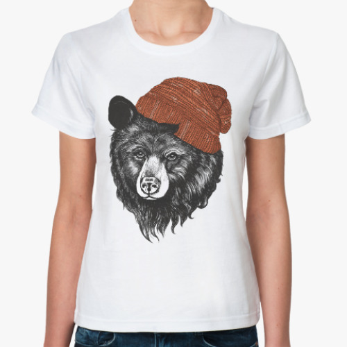 Классическая футболка Медведь в шапке