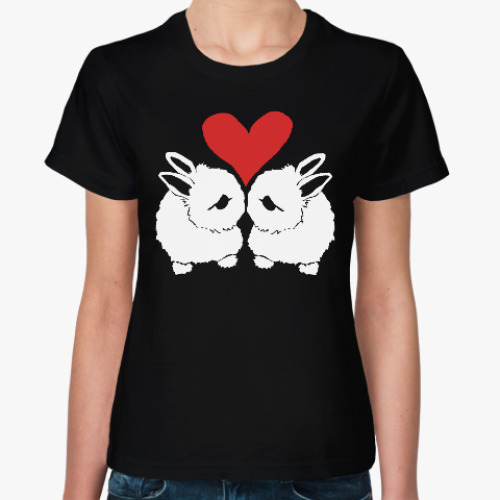 Женская футболка Влюблённые кролики