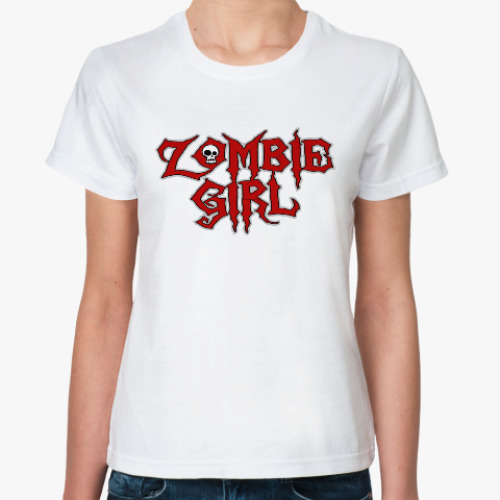 Классическая футболка Зомби девушка