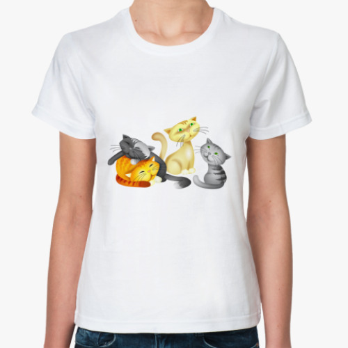 Классическая футболка Сонные кошки