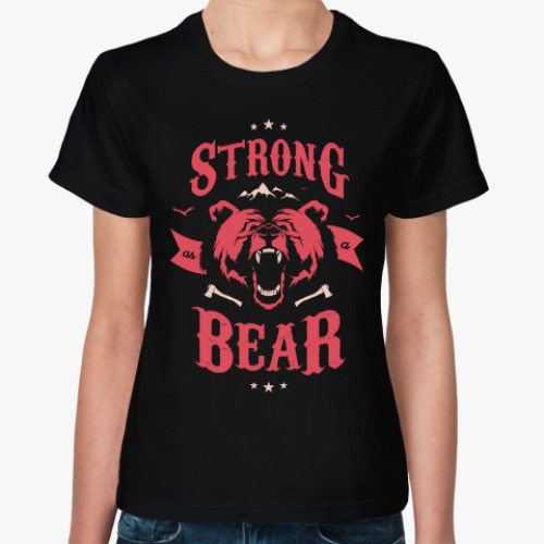 Женская футболка Оскал медведя