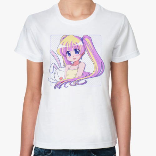 Классическая футболка  'Girl&Bunny'