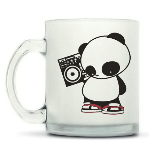 Кружка матовая Панда с магнитофоном