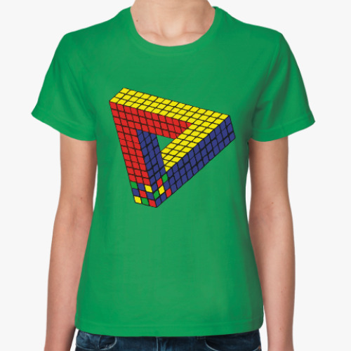 Женская футболка Оптическая иллюзия «Кубик Рубика»