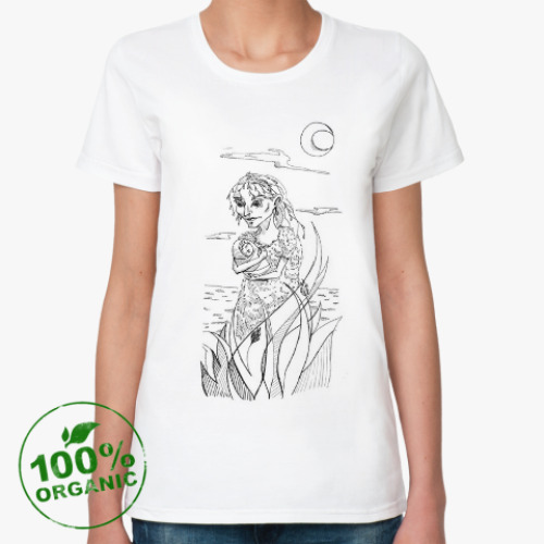 Женская футболка из органик-хлопка Гравюра 'Кикимора'