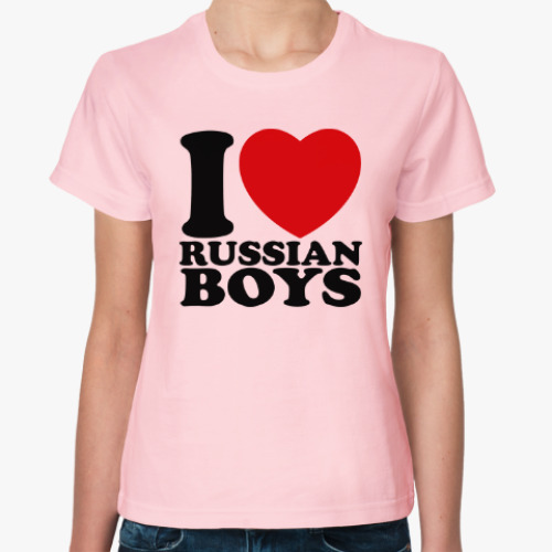 Женская футболка Люблю русских парней