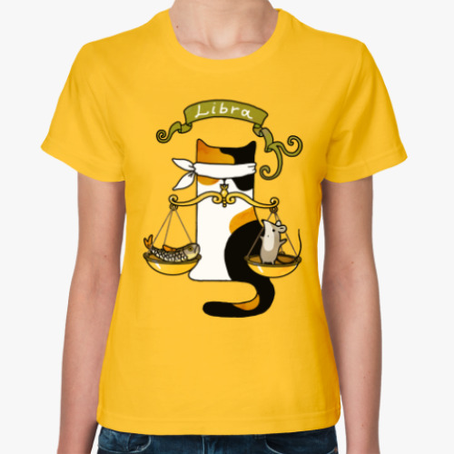 Женская футболка Котик по гороскопу Весы