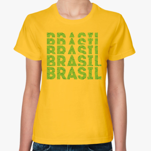 Женская футболка Сборная Бразилии по футболу с орнаментом