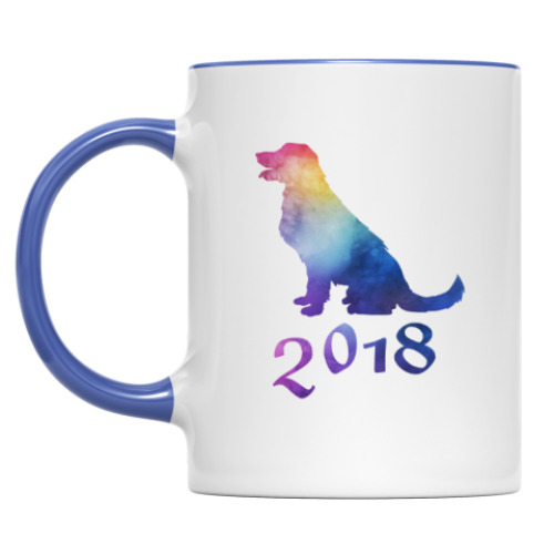 Кружка радужный пес 2018