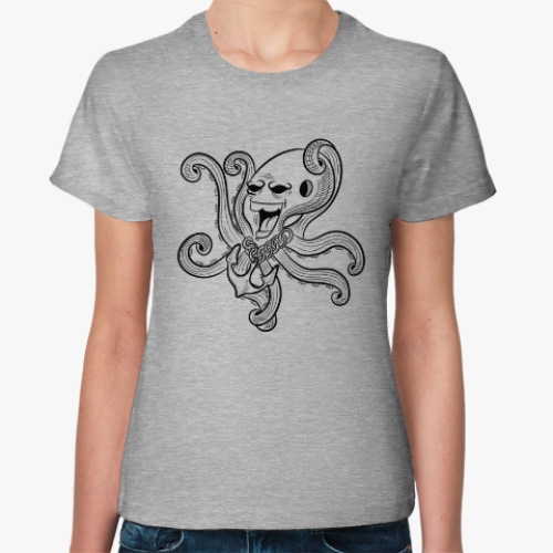 Женская футболка Крутой осьминог, гроза морей и океанов