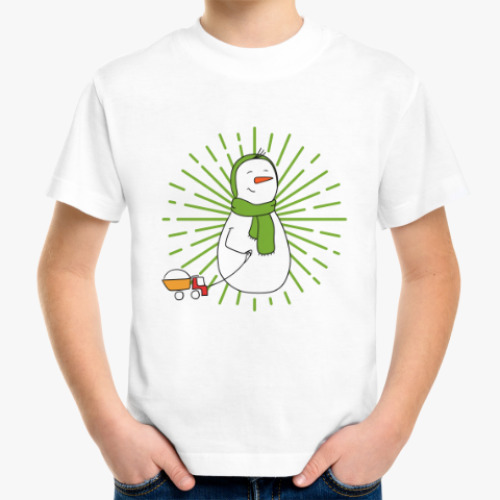 Детская футболка Мальчик-снеговик