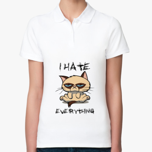 Женская рубашка поло Недовольный кот ( Grumpy cat )