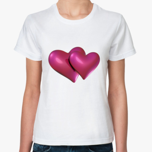 Классическая футболка   Сердечки