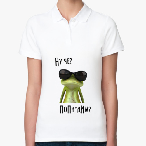 Женская рубашка поло (печать) frog