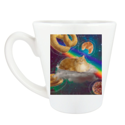 Чашка Латте Космический кот на облаке