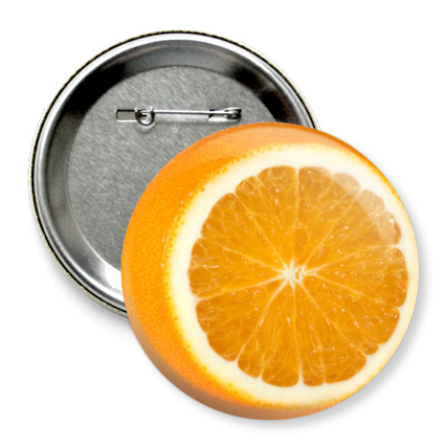 Значок 75мм апельсин