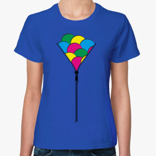 Женская футболка Молния и цветные круги