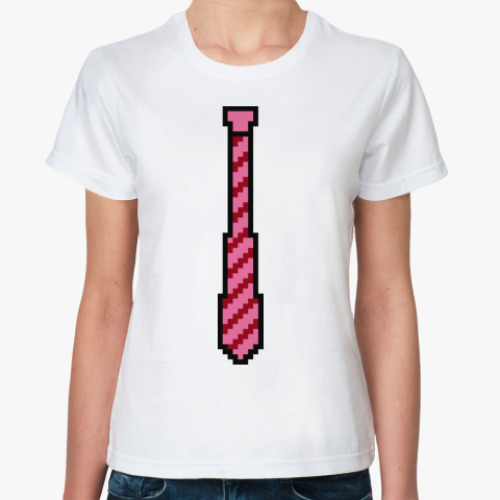 Классическая футболка 8-битный галстук