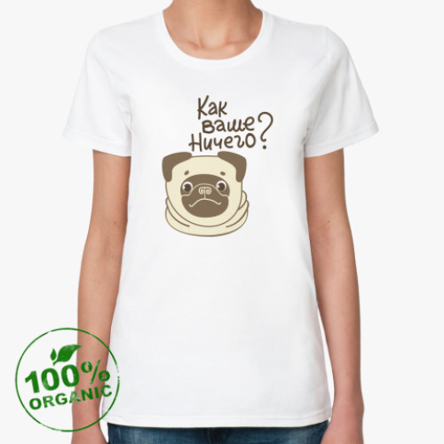 Женская футболка из органик-хлопка мопс