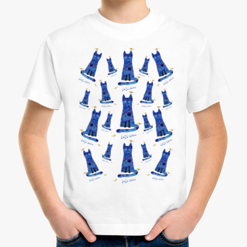 Детская футболка Синие котики
