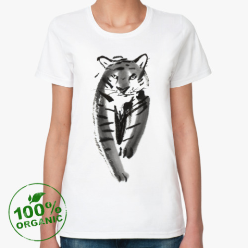Женская футболка из органик-хлопка тигр