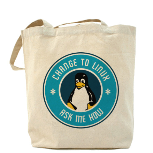 Сумка шоппер Change to Linux пингвин Tux