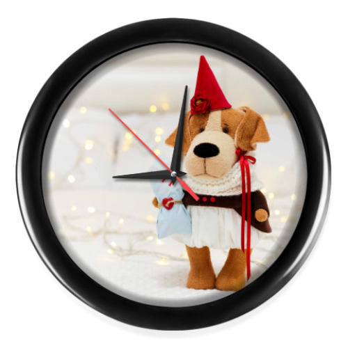 Настенные часы Новогодняя собачка