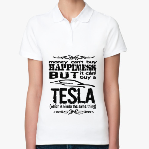 Женская рубашка поло (печать) Tesla