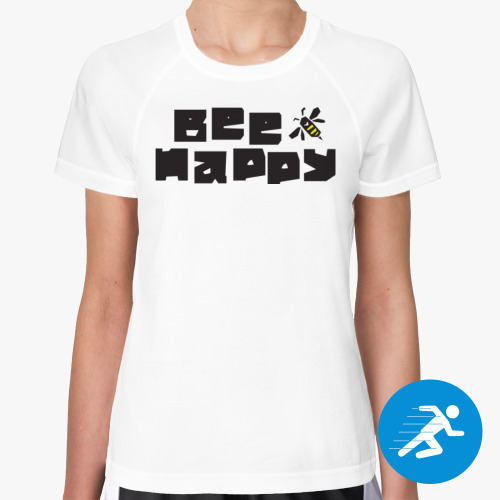 Женская спортивная футболка Bee happy