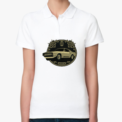 Женская рубашка поло (печать) Muscle car