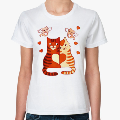Классическая футболка Влюбленные кот и кошка Котомурчики