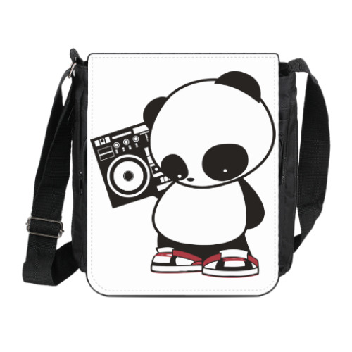 Сумка на плечо (мини-планшет) Панда с магнитофоном