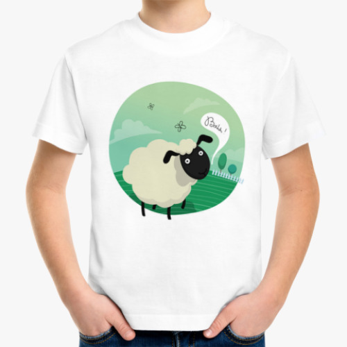 Детская футболка Овечка на полянке