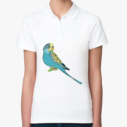 Женская рубашка поло (печать) parrot wavy