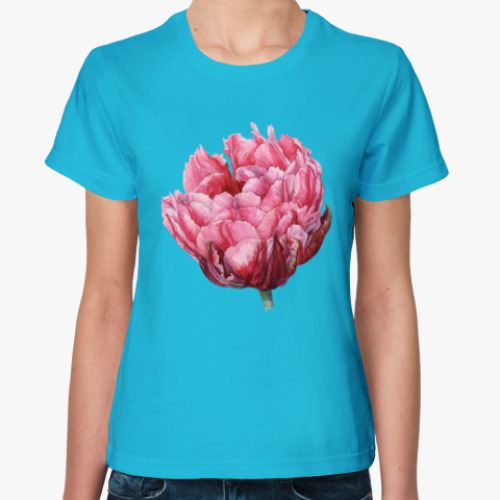 Женская футболка Тюльпан акварель